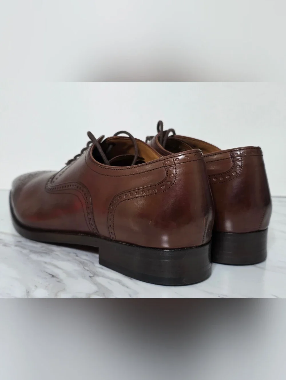 Allen Edmonds Brown Leather Oxford with Brogue Detailing